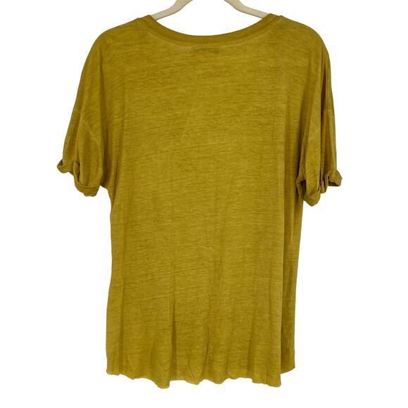 Young Fabulous & Broke Mustard Yellow Linen Top Medium NWT - Picture 2 of 9